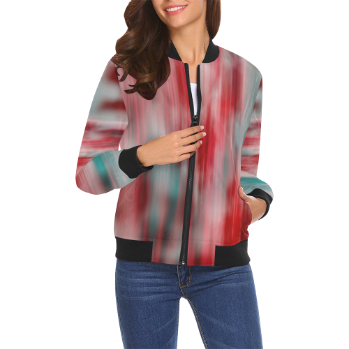 Flowers All Over Print Bomber Jacket for Women (Model H19)