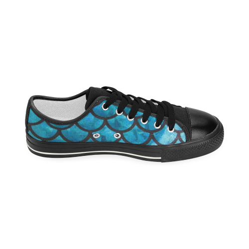 Mermaid blue Women's Classic Canvas Shoes (Model 018)