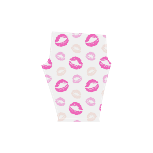 Pink Lips Women's Low Rise Capri Leggings (Invisible Stitch) (Model L08)