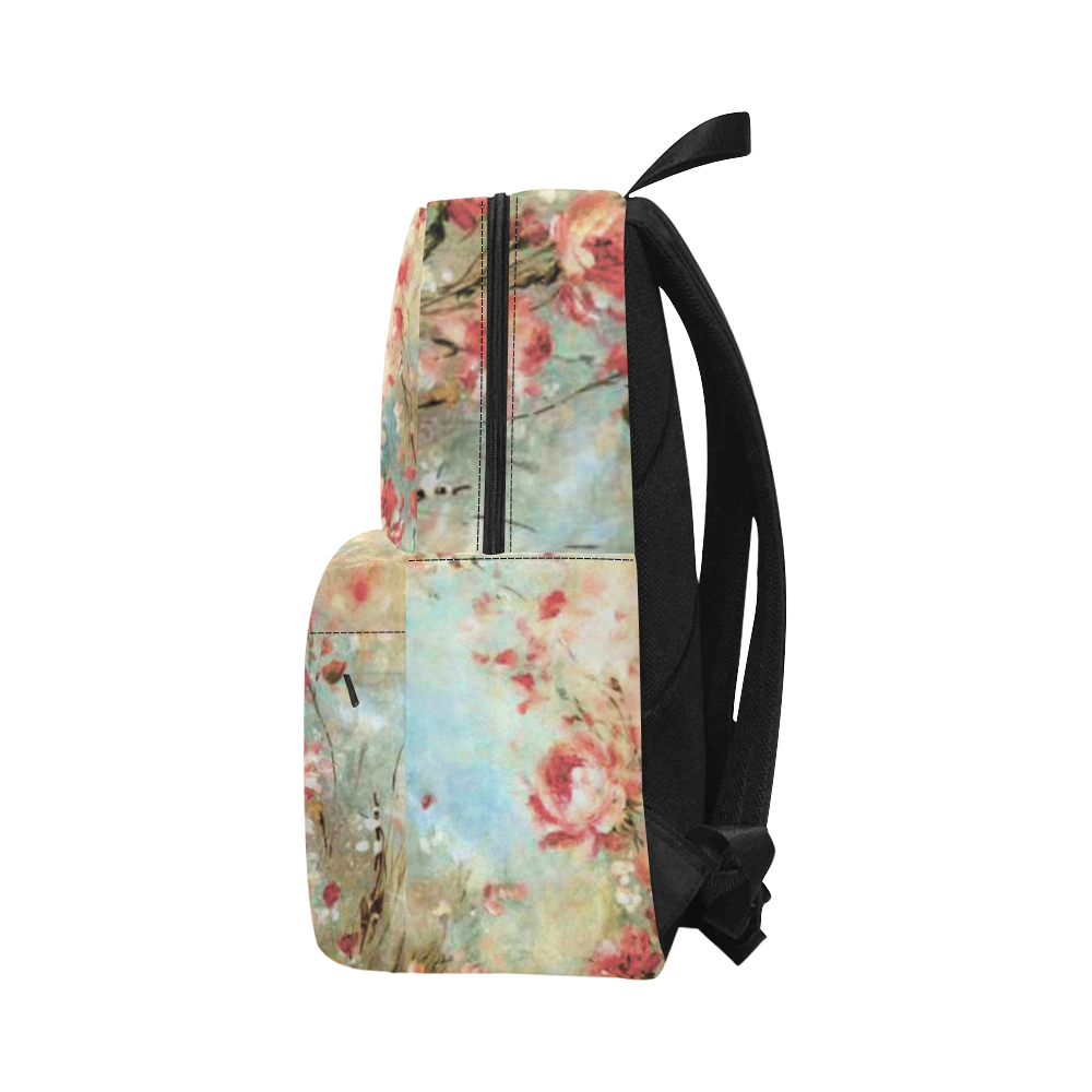 pink watercolor flowers Unisex Classic Backpack (Model 1673)