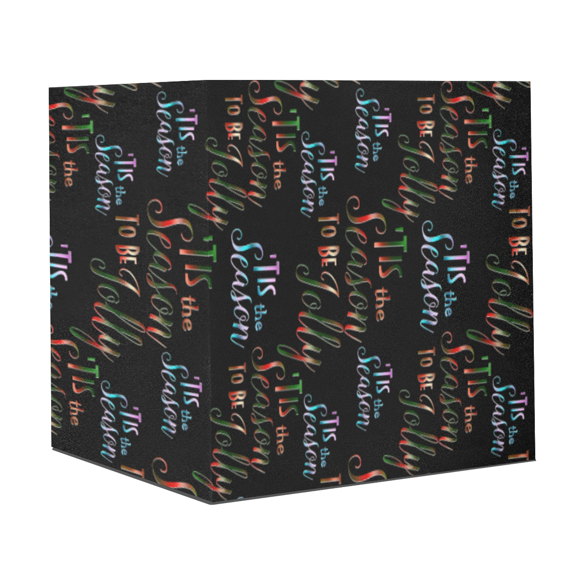 Christmas Tis The Season Pattern on Black Gift Wrapping Paper 58"x 23" (2 Rolls)