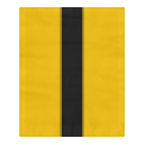 Racing Stripe Center Black with Yellow 3-Piece Bedding Set