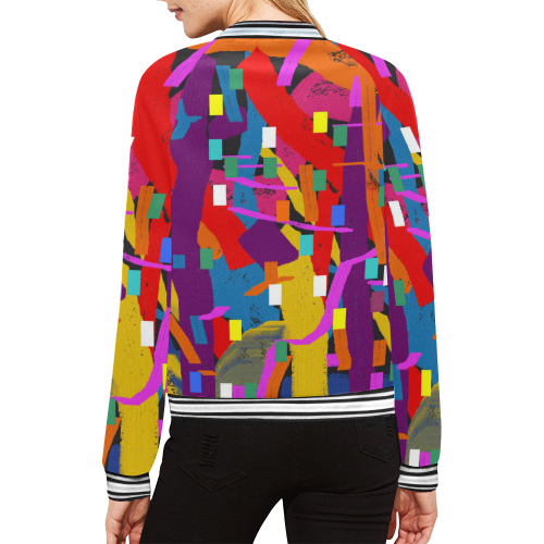 CONFETTI NIGHTS 2 All Over Print Bomber Jacket for Women (Model H21)