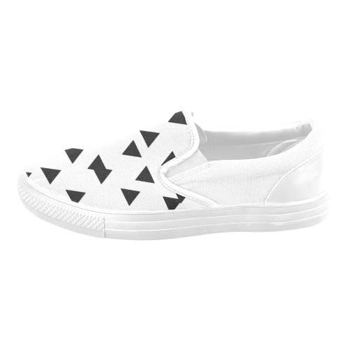 DESIGN SHOES B-WHITE Women's Unusual Slip-on Canvas Shoes (Model 019)