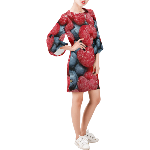 Red Berry Mix Bell Sleeve Dress (Model D52)