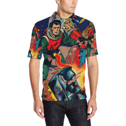 Battle in Space Men's All Over Print Polo Shirt (Model T55)