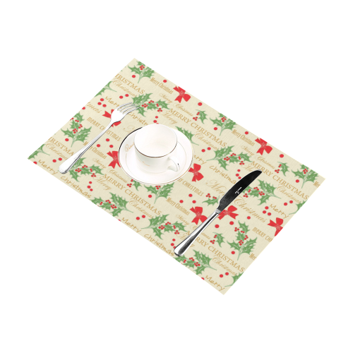 Bows Mistletoe Christmas Placemat 12’’ x 18’’ (Set of 2)