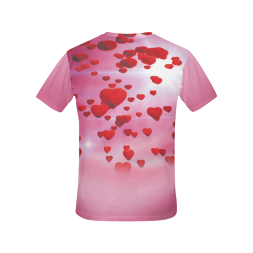 lovely romantic sky heart pattern for valentines day, mothers day, birthday, marriage All Over Print T-Shirt for Women (USA Size) (Model T40)