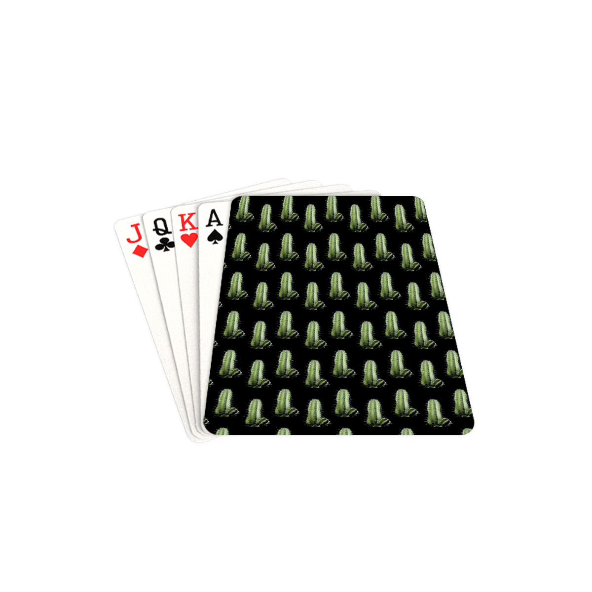 cactus black pattern Playing Cards 2.5"x3.5"