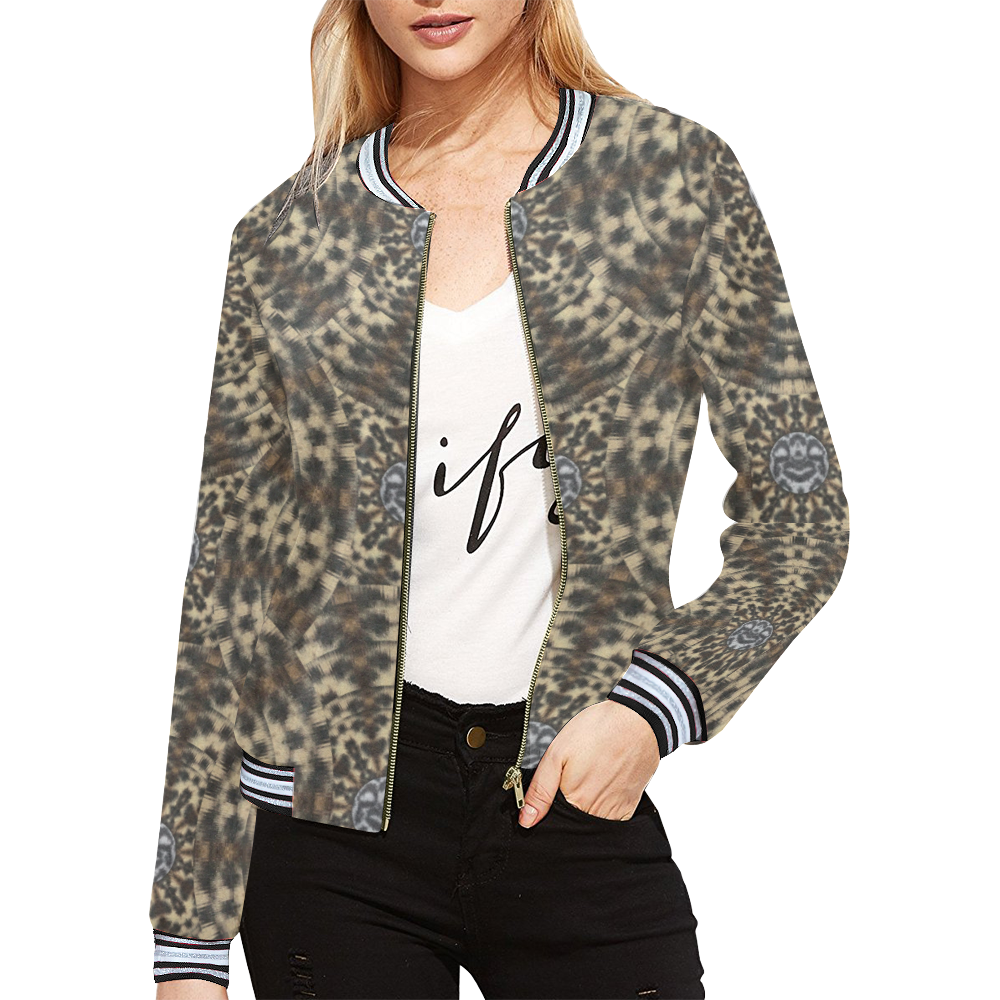 I am big cat with sweet catpaws decorative All Over Print Bomber Jacket for Women (Model H21)