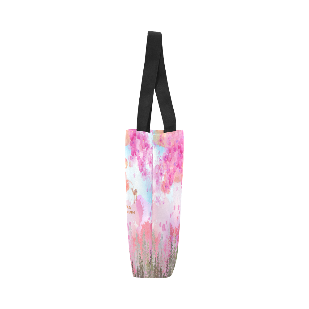 Little Deer in the Magic Pink Forest Canvas Tote Bag (Model 1657)