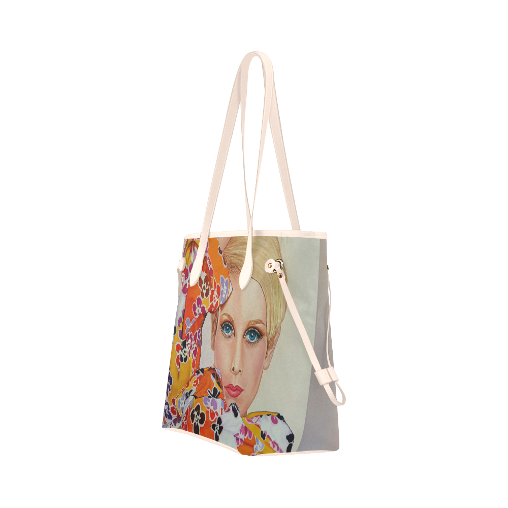 Twiggy - 1960 Super Model Clover Canvas Tote Bag (Model 1661)