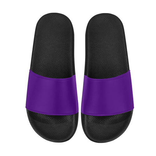 color indigo Men's Slide Sandals/Large Size (Model 057)