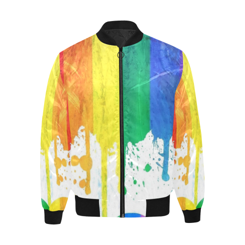 Pride by Nico Bielow All Over Print Quilted Bomber Jacket for Men (Model H33)