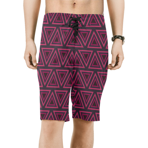 Tribal Ethnic Triangles Men's All Over Print Board Shorts (Model L16)