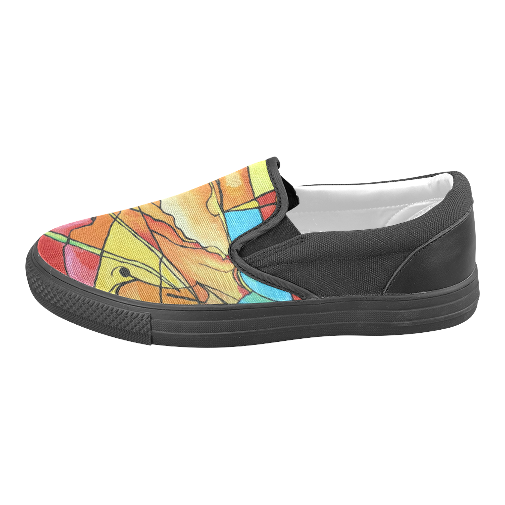 ABSTRACT NO. 1 Slip-on Canvas Shoes for Men/Large Size (Model 019)