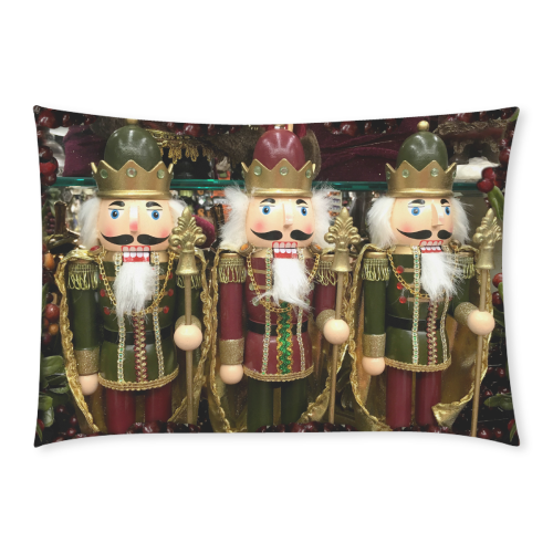 Golden Christmas Nutcrackers Custom Rectangle Pillow Case 20x30 (One Side)