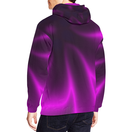 Purple Blossom All Over Print Hoodie for Men/Large Size (USA Size) (Model H13)