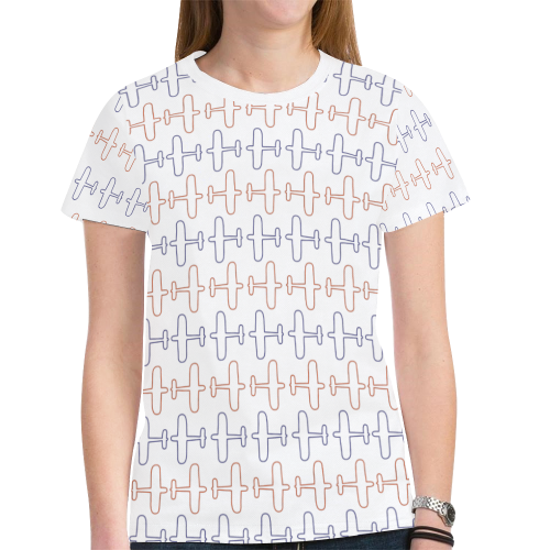 planes New All Over Print T-shirt for Women (Model T45)