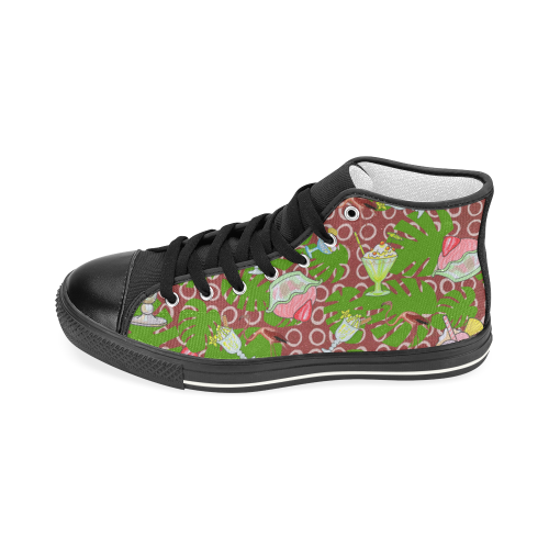 ice cream tropical pattern Women's Classic High Top Canvas Shoes (Model 017)