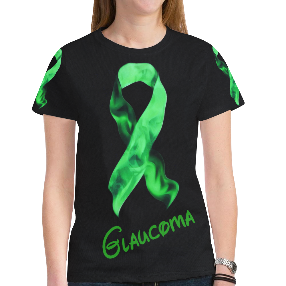 Glaucoma gren awareness New All Over Print T-shirt for Women (Model T45)