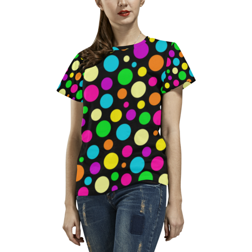 Circulos Multicolores All Over Print T-Shirt for Women (USA Size) (Model T40)