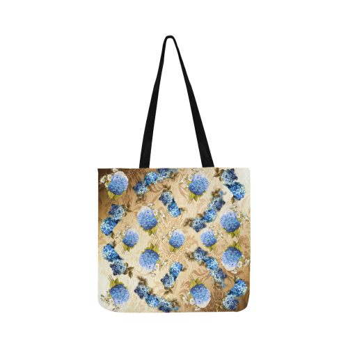 watercolor Hydrangeas on VINTAGE GOLD Reusable Shopping Bag Model 1660 (Two sides)