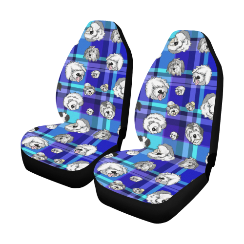 Blue Plaid Shaggies Car Seat Covers (Set of 2)