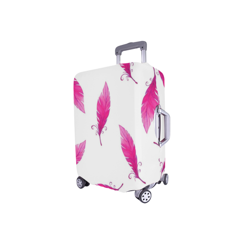 Pink Feathers Luggage Cover Luggage Cover/Small 18"-21"