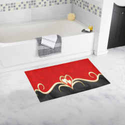 Elegant Red Black Love Bath Rug 16''x 28''
