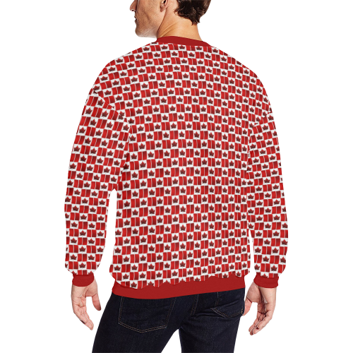 Canadian Flag Sweatshirts Men's Oversized Fleece Crew Sweatshirt (Model H18)