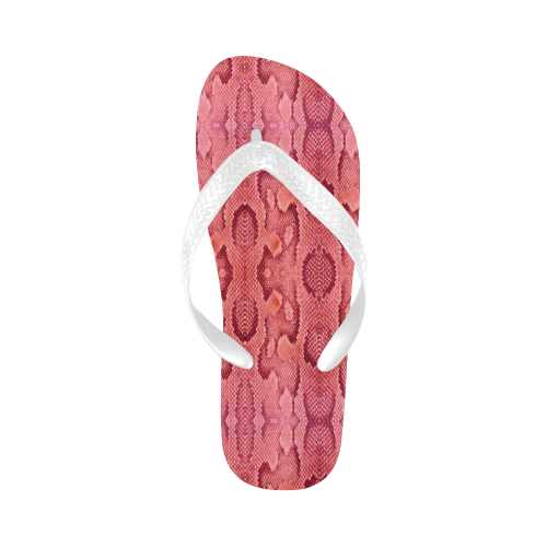 pink snake Flip Flops for Men/Women (Model 040)