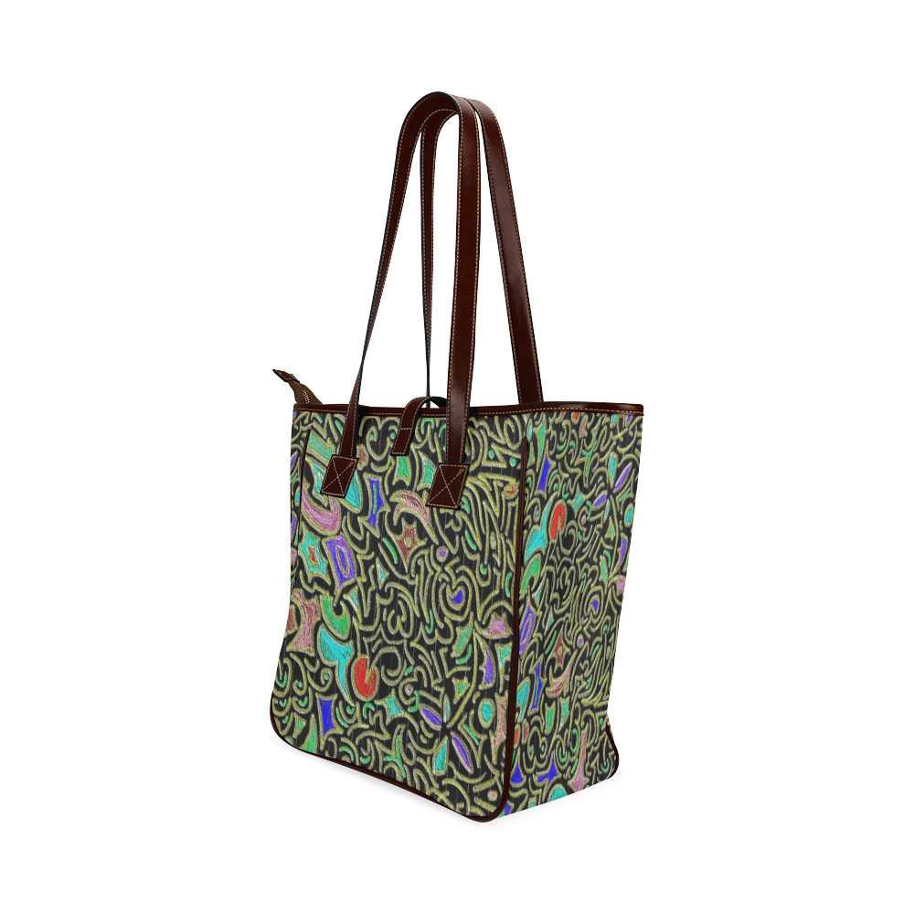 swirl retro abstract doodle Classic Tote Bag (Model 1644)