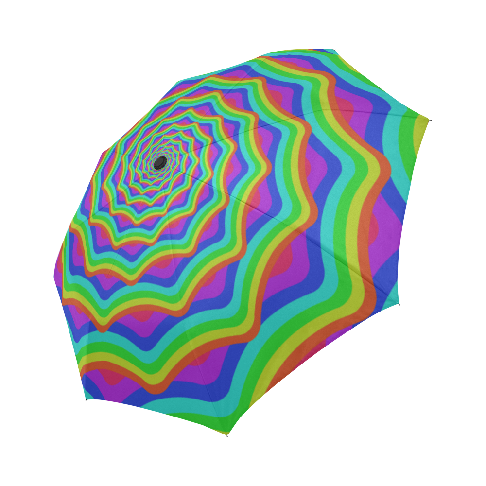 Spiral rainbow Auto-Foldable Umbrella (Model U04)