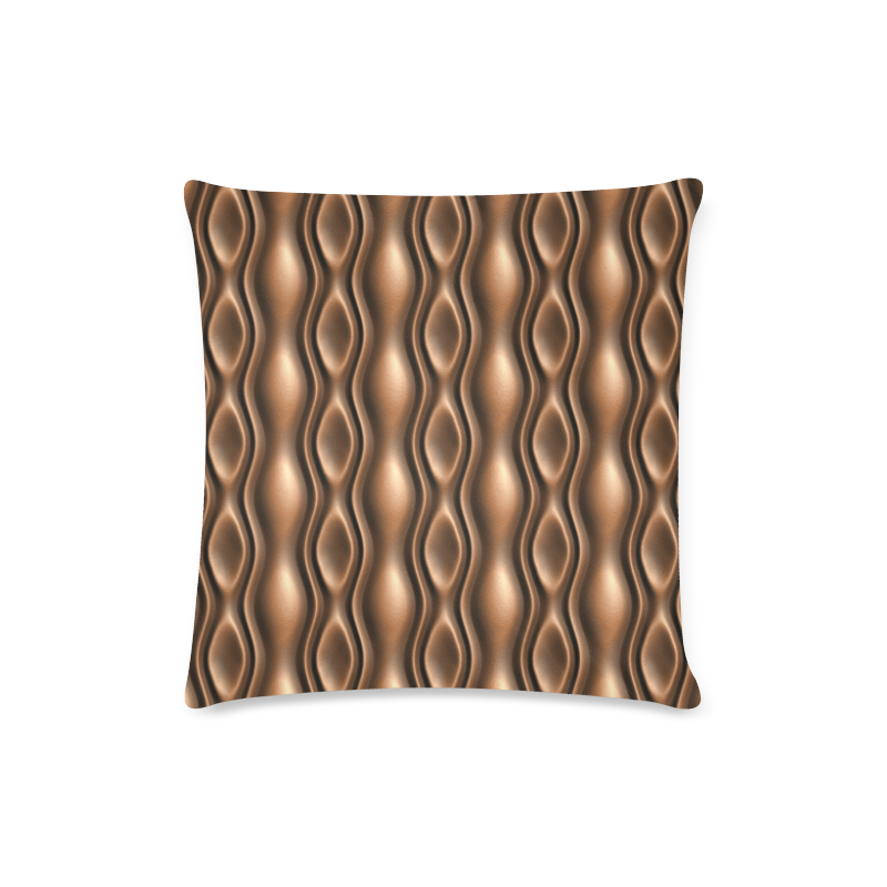 Brown leather abstract wave Custom Zippered Pillow Case 16"x16"(Twin Sides)