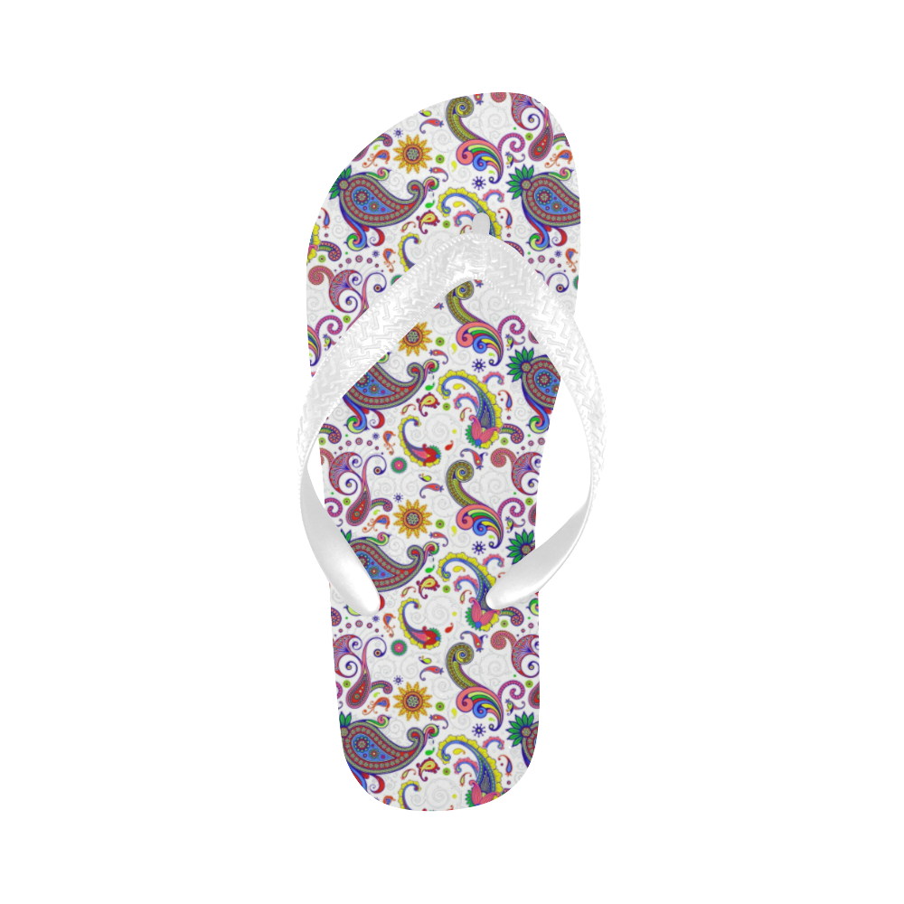Bright paisley Flip Flops for Men/Women (Model 040)