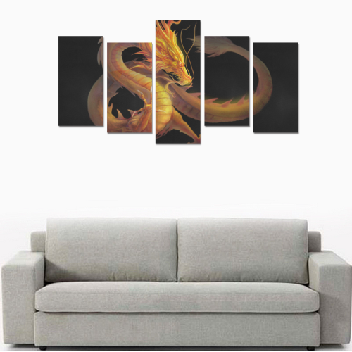 dragon gold Canvas Print Sets E (No Frame)
