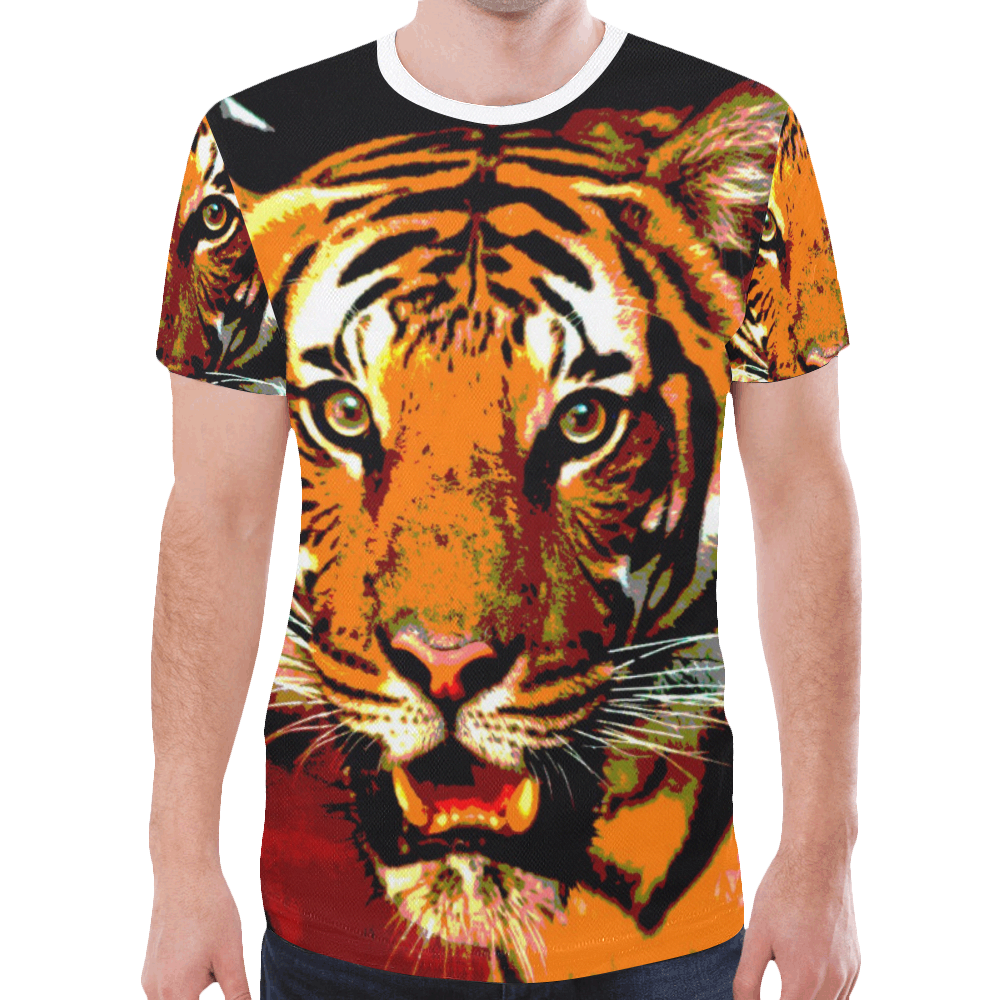 TIGER 14 New All Over Print T-shirt for Men (Model T45)