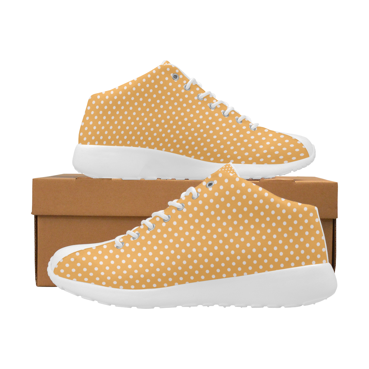 Yellow orange polka dots Women's Basketball Training Shoes (Model 47502)