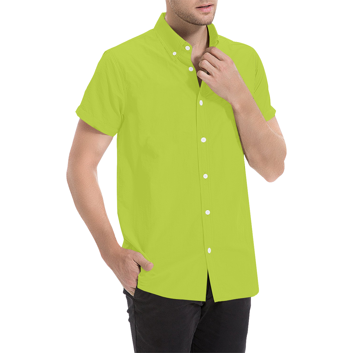 Lime Punch Men's All Over Print Short Sleeve Shirt (Model T53)