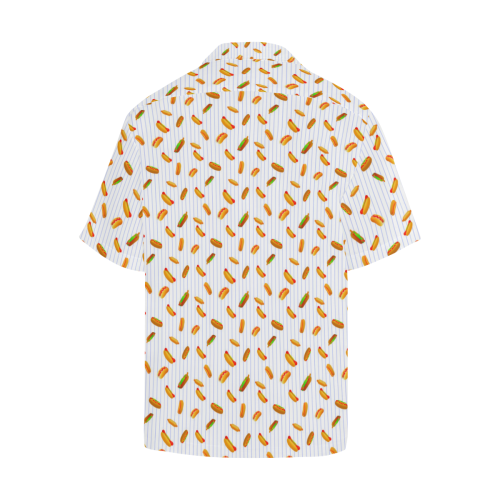 Hot Dog Pattern with Pinstripes Hawaiian Shirt (Model T58)