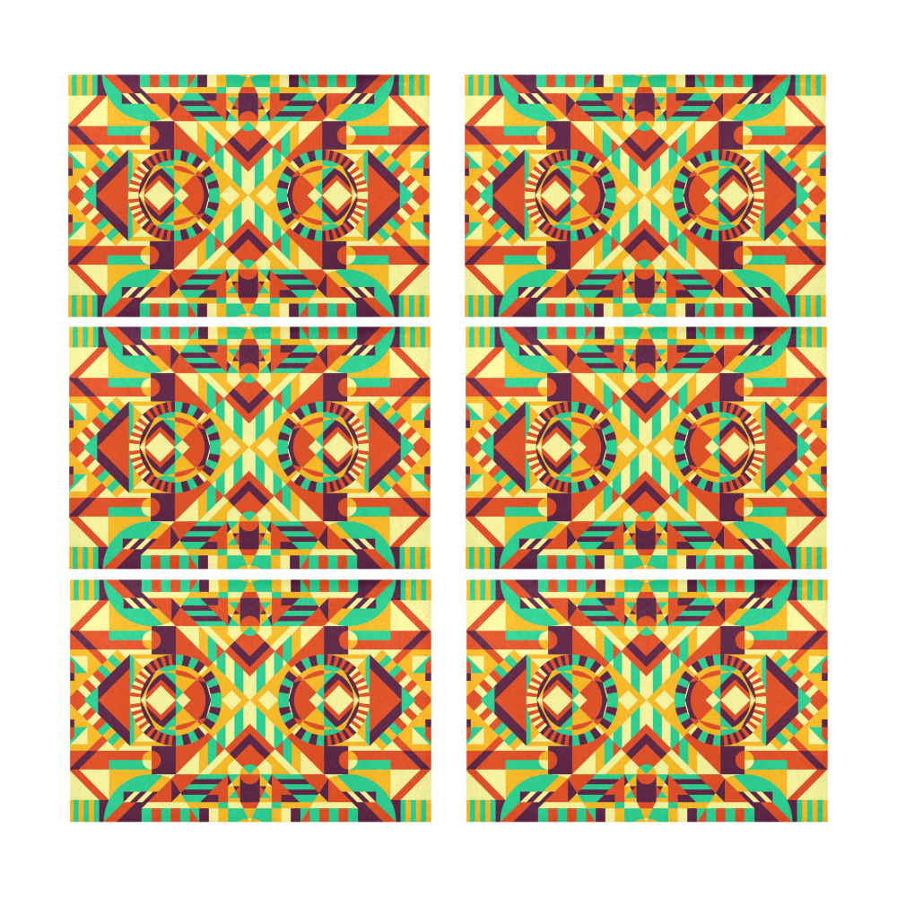 Modern Geometric Pattern Placemat 12’’ x 18’’ (Set of 6)
