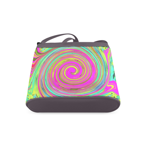 Groovy Abstract Pink Swirl Crossbody Bags (Model 1613)