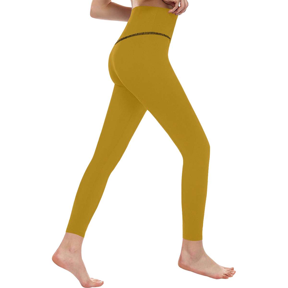 color dark goldenrod Women's All Over Print High-Waisted Leggings (Model L36)