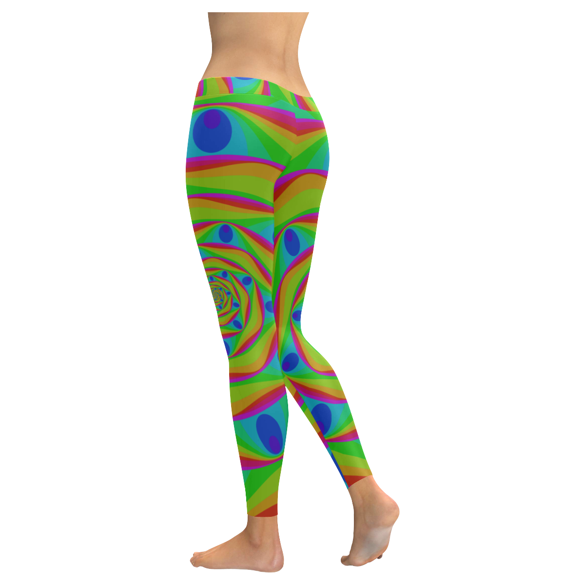 Oval eyes Women's Low Rise Leggings (Invisible Stitch) (Model L05)