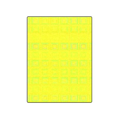 Yellow multicolored multiple squares Blanket 50"x60"