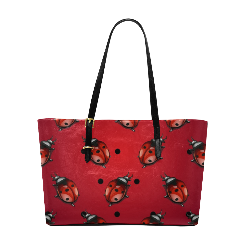 Red Ladybugs Euramerican Tote Bag/Large (Model 1656)