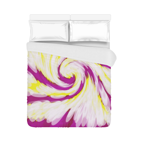 Pink Yellow Tie Dye Swirl Abstract Duvet Cover 86"x70" ( All-over-print)