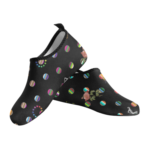 Rainbow Polka Kids' Slip-On Water Shoes (Model 056)
