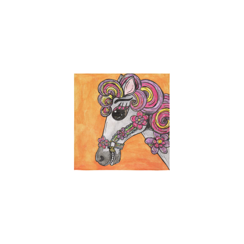 Carousel Horse Washer Square Towel 13“x13”